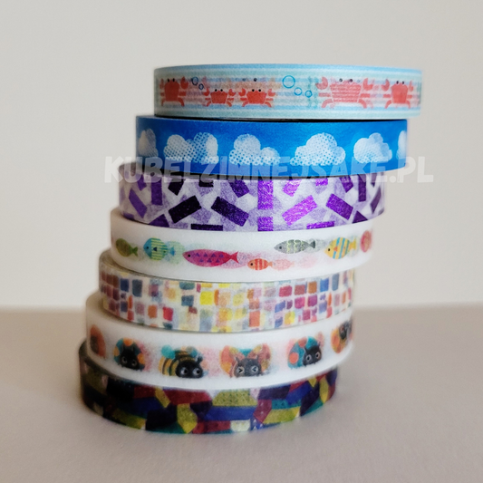 **Nowość* Ozdobna Taśma Washi Slim | Washi Tape z Japonii