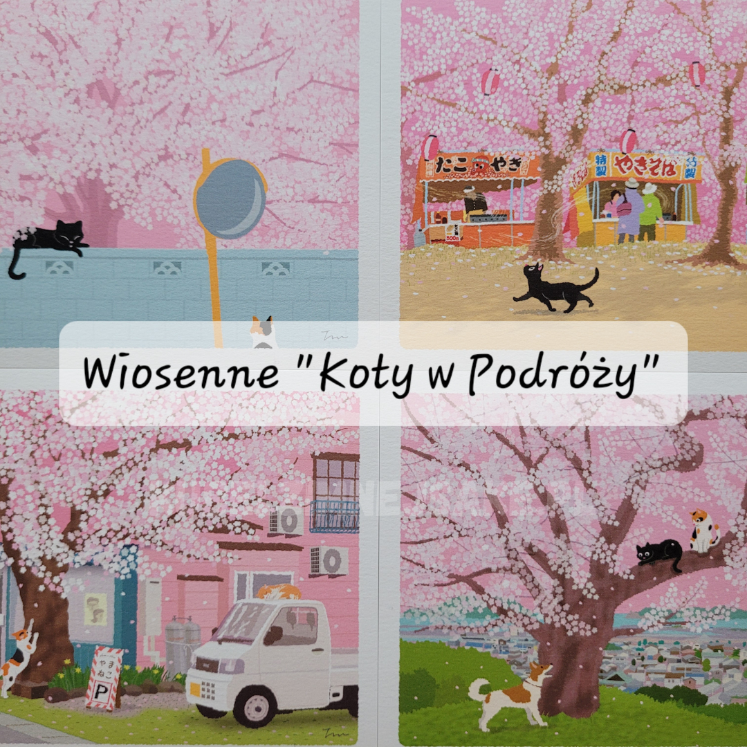 *Wiosna* Pocztówki Wiosenne "Koty w Podróży"