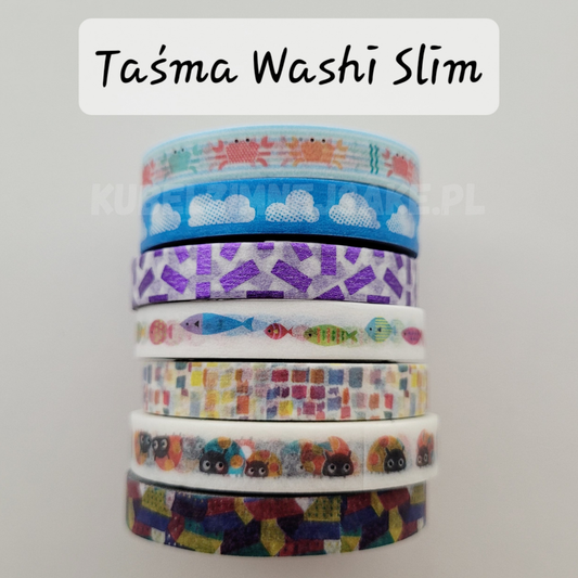 **Nowość* Ozdobna Taśma Washi Slim | Washi Tape z Japonii