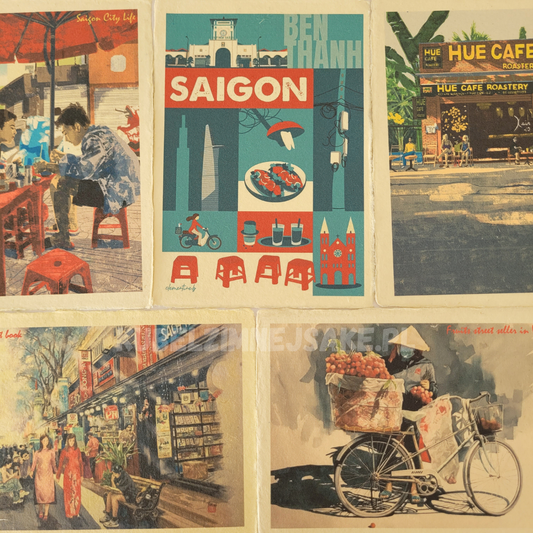*Nowość* Pocztówki z Wietnamu | Vintage | Seria Limitowana