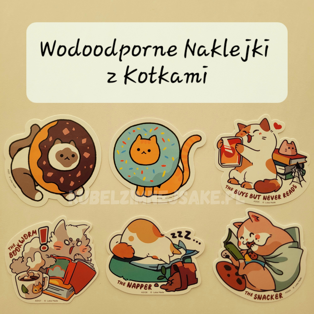 *Nowość* Naklejki Wodoodporne z Kotkami