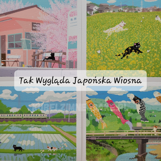 *Wiosna* Pocztówki Wiosenne "Koty w Podróży"